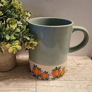 Large Pumpkin Floral Pot Mug Vase Fall Decor Only Hand Painted Signed